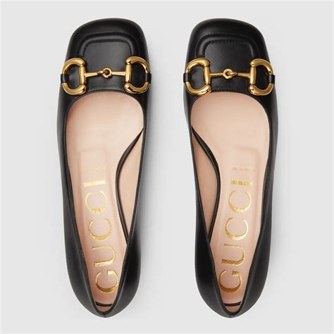 gucci black flats|gucci ballet flat with horsebit.